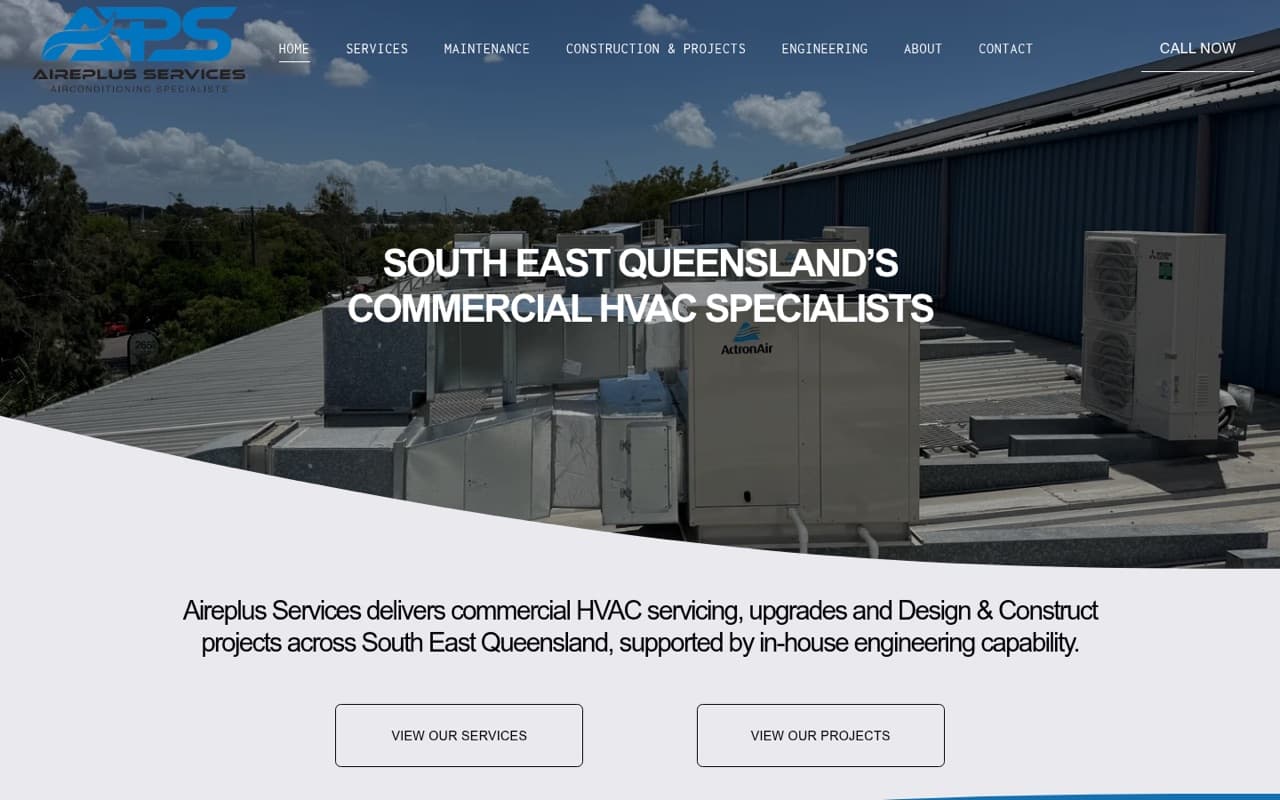 The Aireplus Services website built by Summit Growth Systems