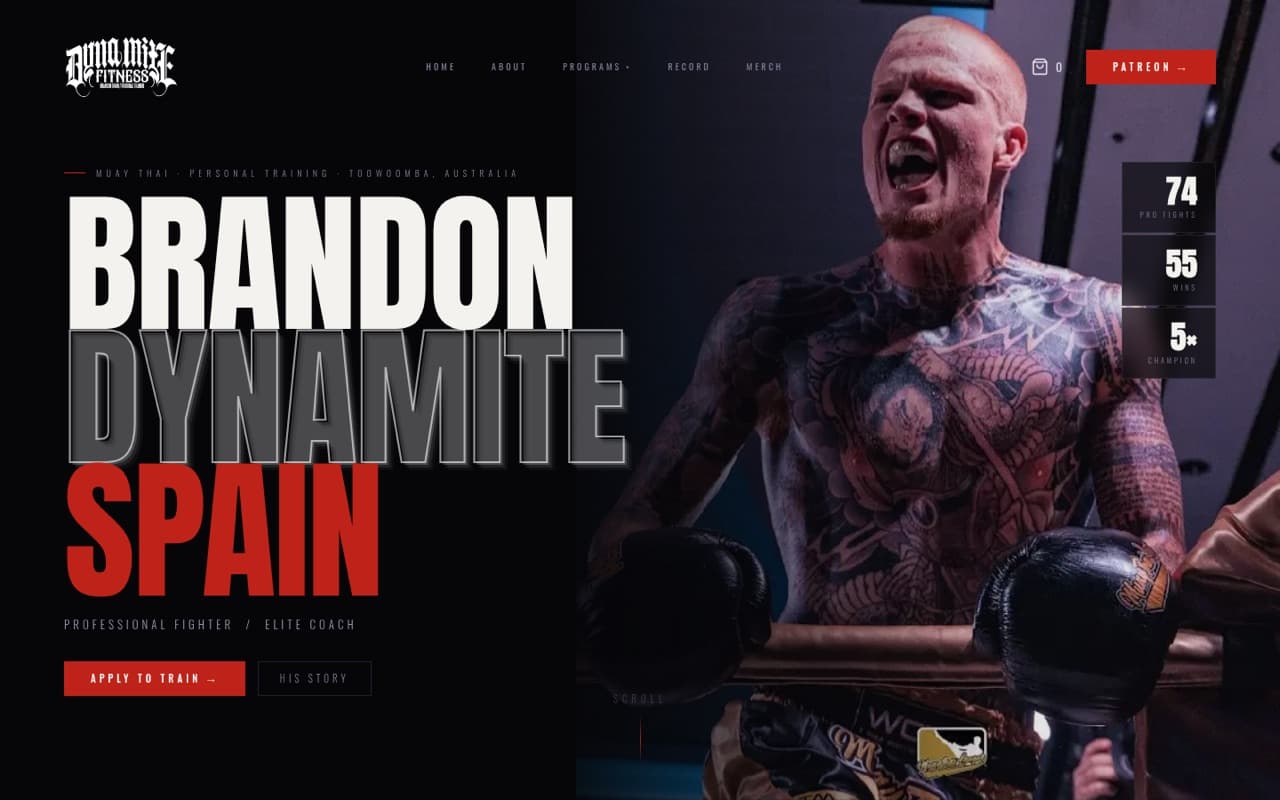 The Dynamite Fitness website built by Summit Growth Systems